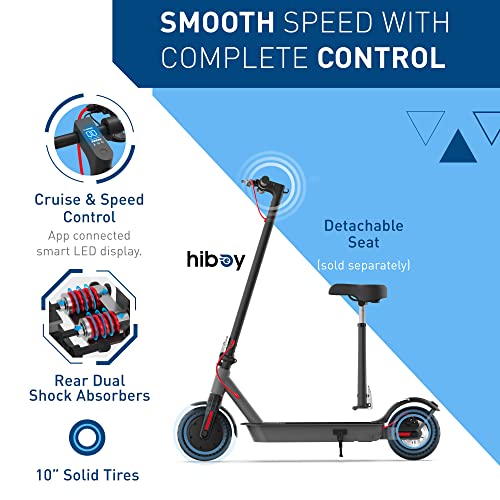 Hiboy S2 Pro Scooter Elettrico Pieghevole, Motore da 500W, Pneumatici Pieni da 10"