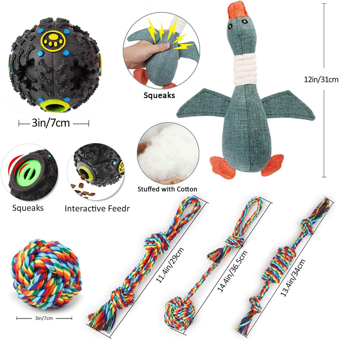 AONESY Welpen Wesentlich Set 24 Stück Hundebedarf Hund Anfnger Sets Einschlielich Hundespielzeug-Set/Hundedecken/Puppy Training Supplies/Hundepflege-Tool/Fütterung & Bewsserung Supplies
