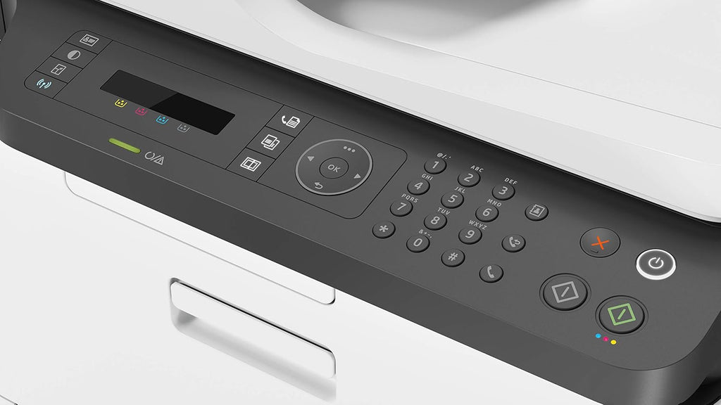 Stampante multifunzione laser a colori HP Color Laser MFP 179fwg, stampa, copia, scansione, fax, alimentatore automatico di documenti, Wi-Fi, Ethernet, USB, app HP Smart