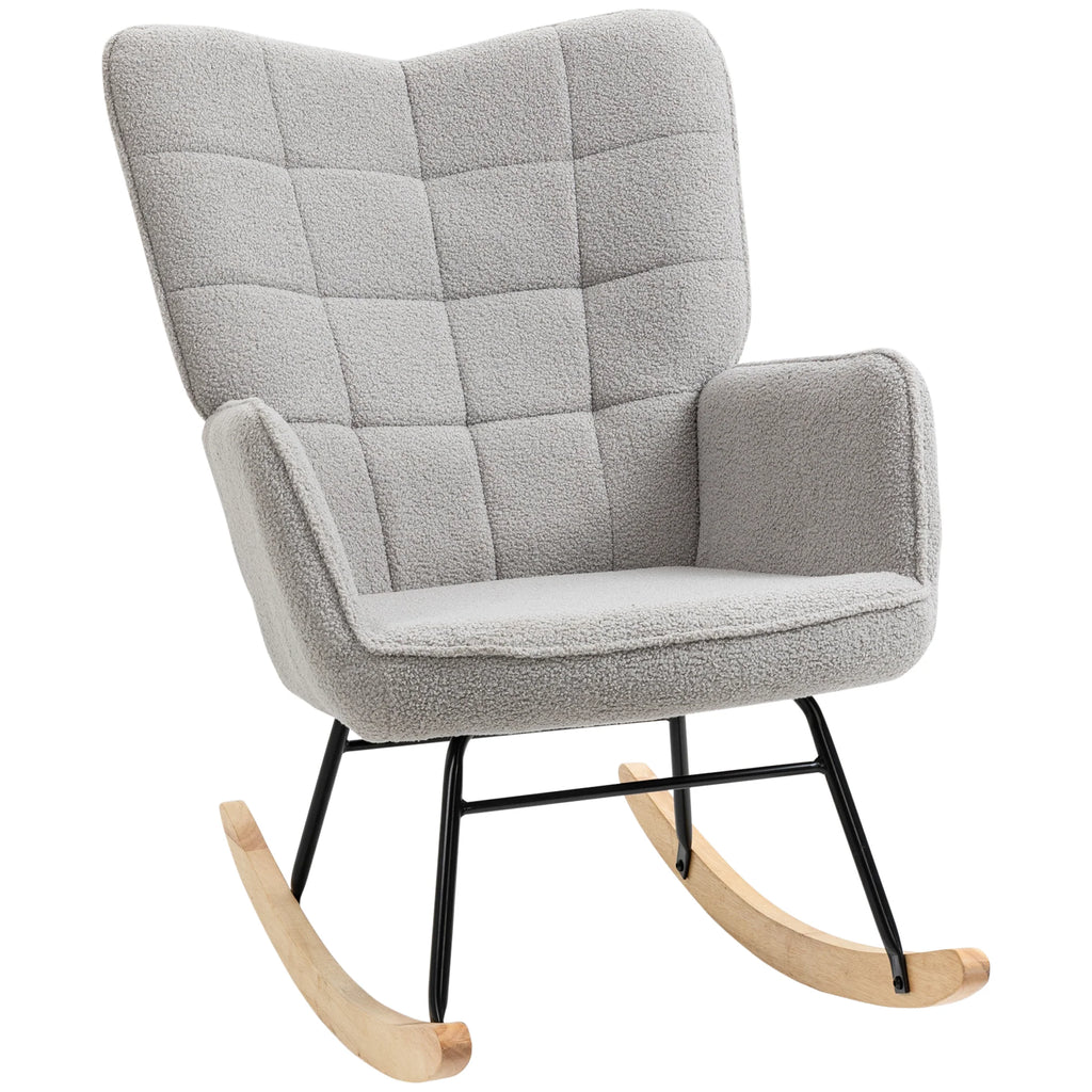 HOMCOM Schaukelstuhl Wohnzimmer Schwingsessel elegant gemütlich