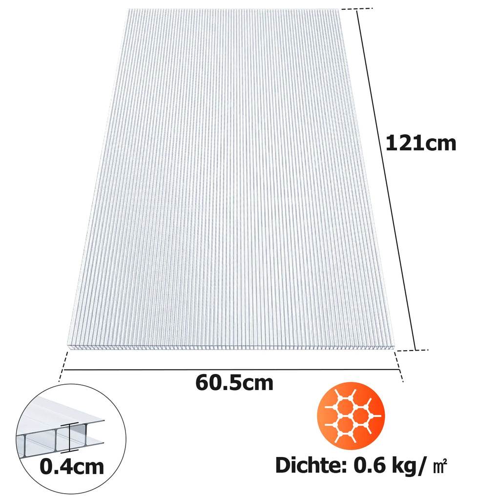 Sonnewelt Doppelstegplatte 4mm 14 Stück für Gewchshaus