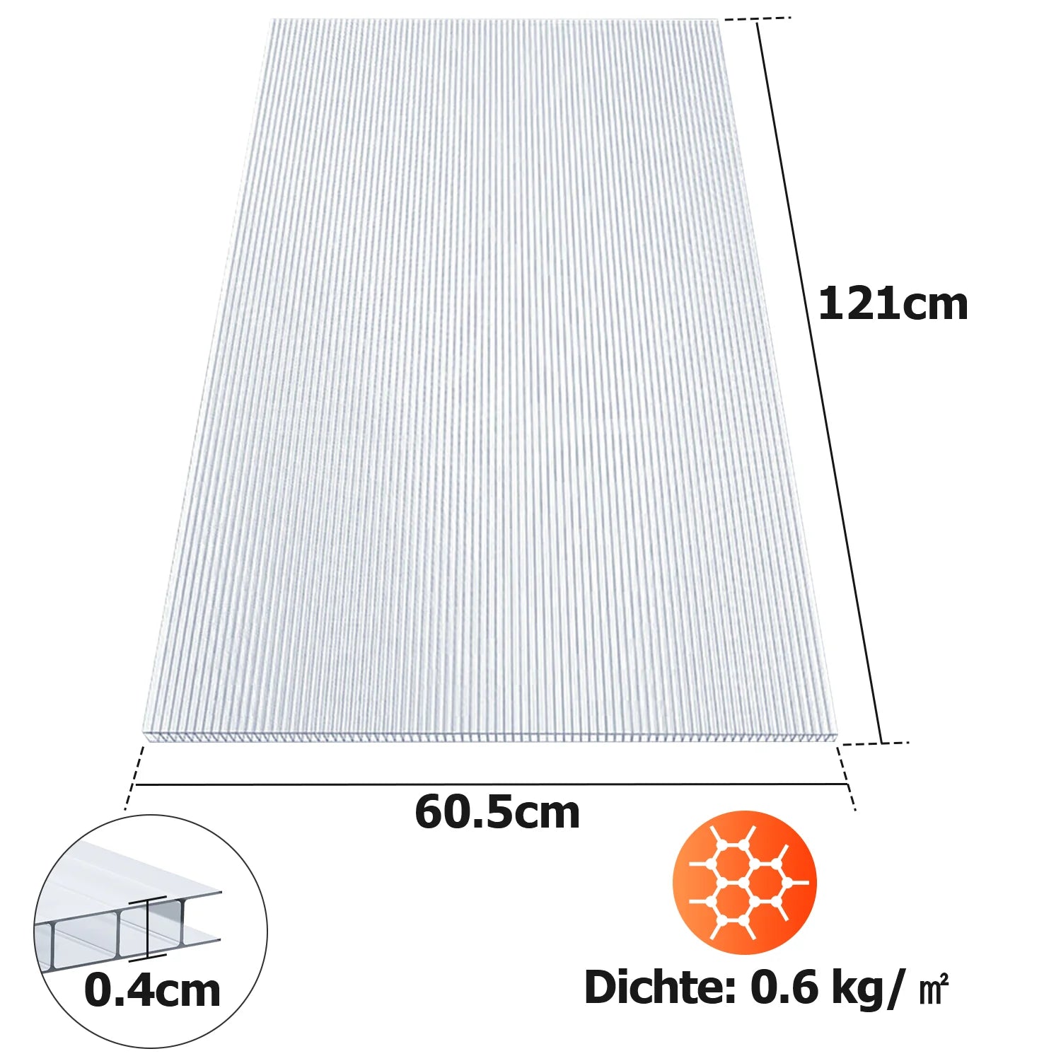 Sonnewelt Doppelstegplatte 4mm 14 Stück für Gewchshaus