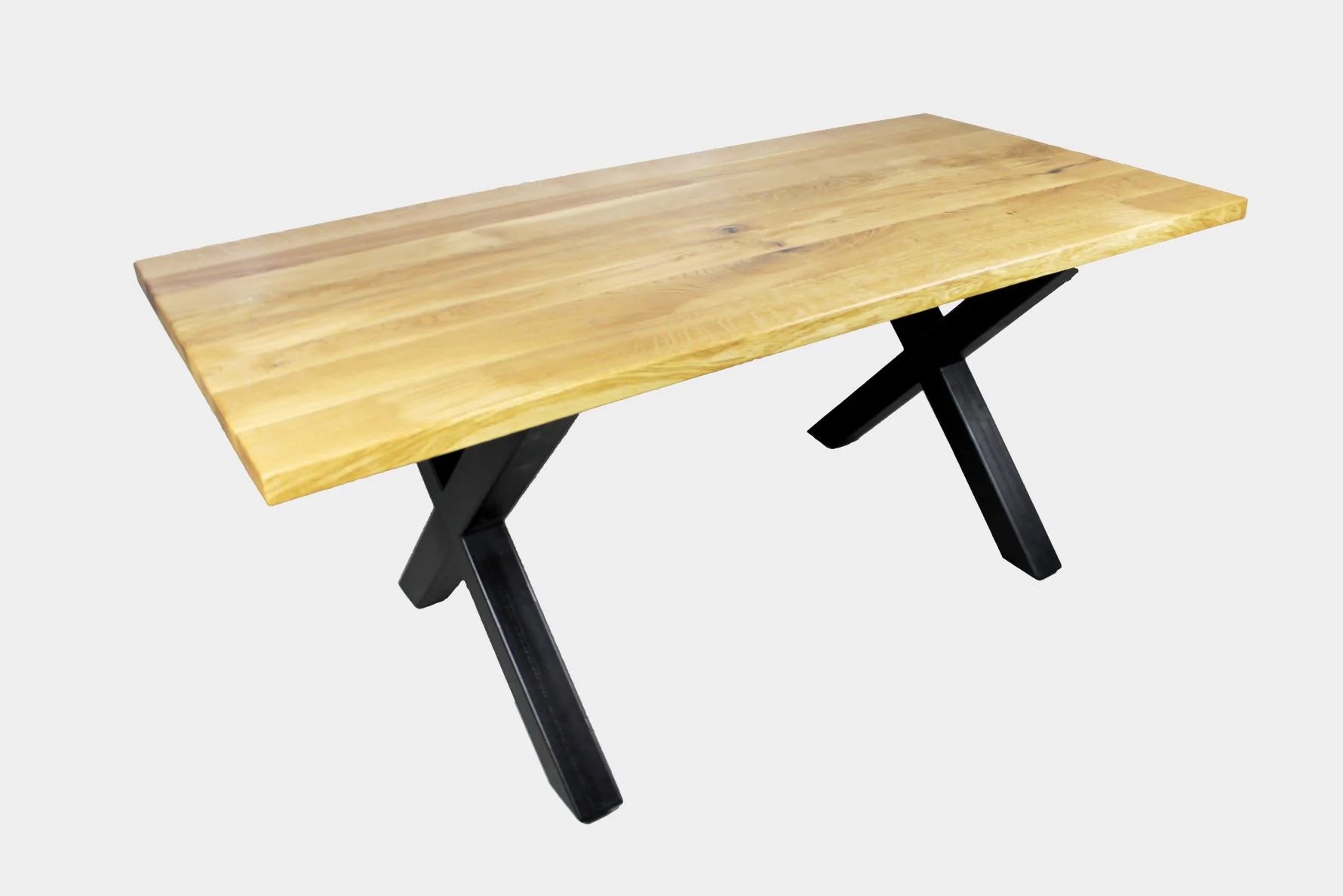 Serie UNA | Tavolo in legno massello - Rovere - gambe a X incluse - diverse misure e colori | Lunghezza: 160 - 300 cm | Larghezza: 90 - 100 cm