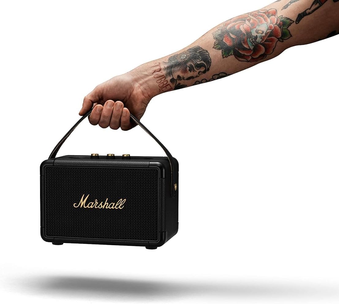 Marshall Kilburn II Altoparlante Portatile Bluetooth Resistente all'Acqua, Senza Fili - Nero e Ottone