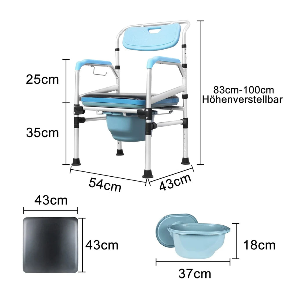 Sonnewelt Sedia comoda regolabile in altezza con sedia WC inclusa