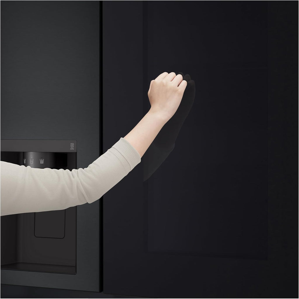 LG GSGV81PYLL Frigorifero Side by Side, Classe E, 635 L, Instaview, Frigorifero con congelatore, Dispenser ghiaccio, ghiaccio tritato, acqua, Total NoFrost, Smart Inverter Compressor, Wi-Fi