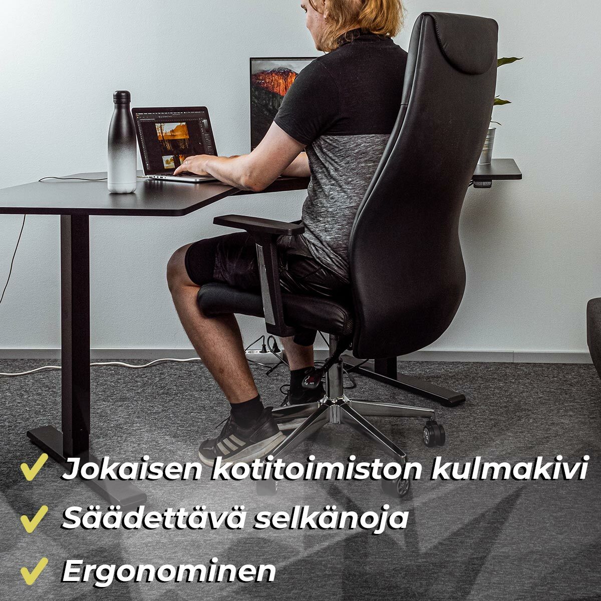 Lykke Bürostuhl Boss, Schwarz