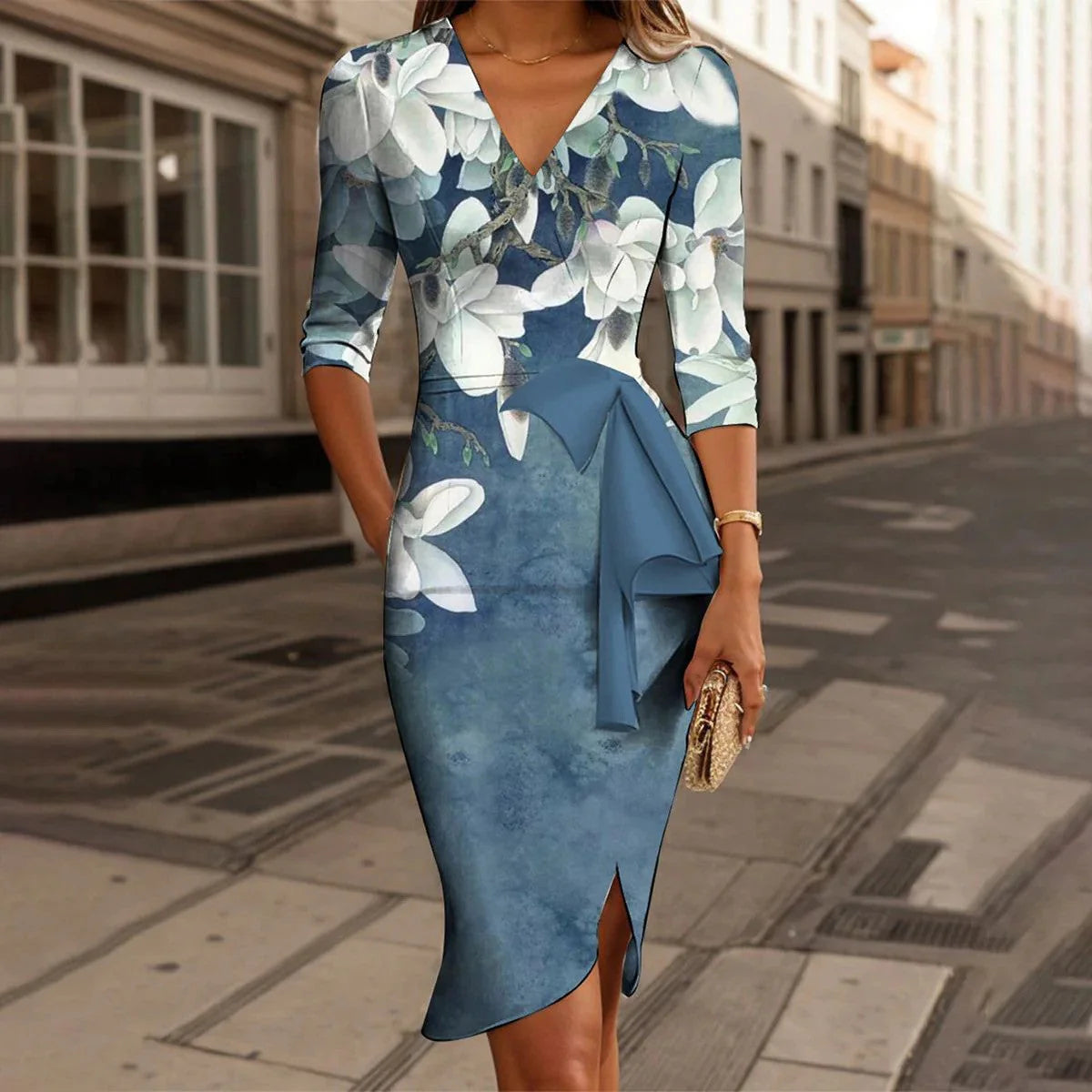 Maren - Elegante minidress con scollo a V