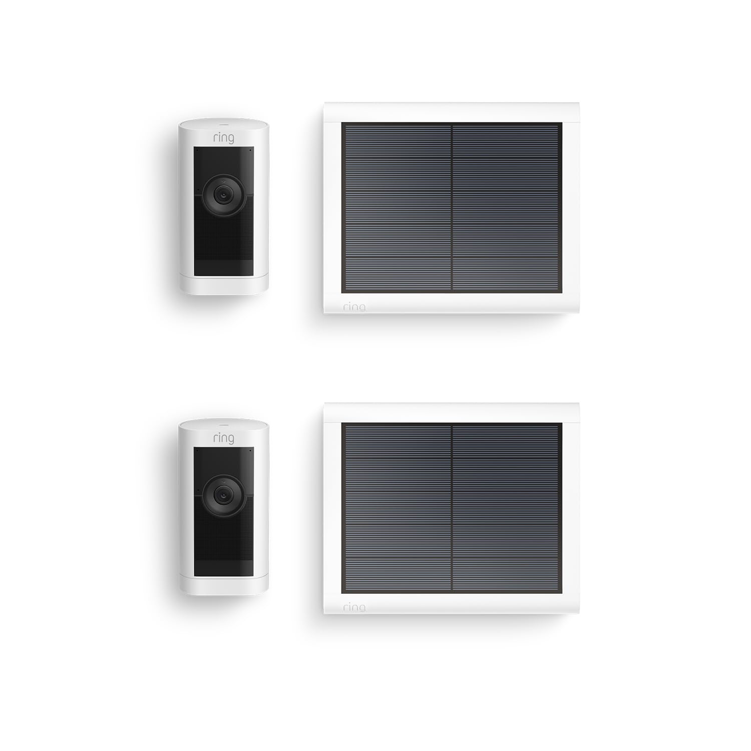 Ring Außenkamera Pro Solar (Stick Up Cam Pro) | Telecamera di sicurezza per esterni ad alimentazione solare con video HDR a 1080p, Wi-Fi, rilevamento del movimento 3D, compatibile con Alexa | 2 telecamere di sicurezza