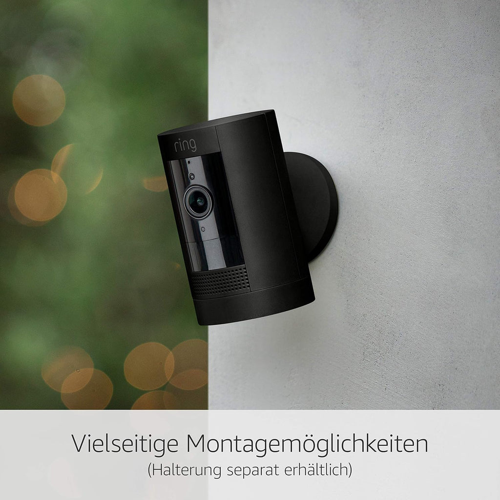 Ring Außenkamera Solar (Stick Up Cam) | Überwachungskamera aussen mit Solarpanel, 1080p-HD-Video, WLAN, witterungsbeständig, geeignet für Haus & Grundstück | 4 Kameras