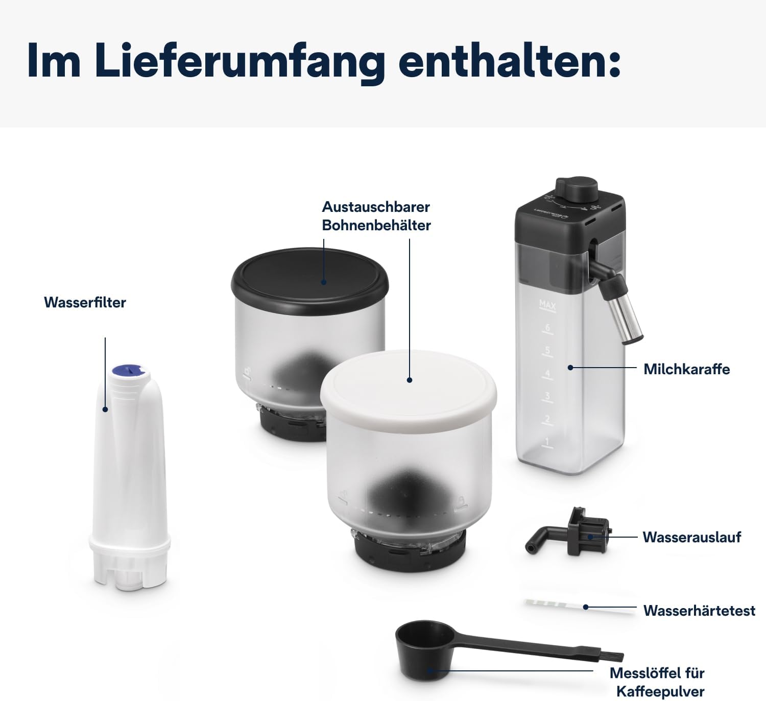 De'Longhi Rivelia EXAM440.55.W Macchina da Caffè Automatica con Sistema LatteCrema, Contenitore chicchi intercambiabile, 16 bevande caffè e latte con un solo tocco, Funzione Extra Shot, Display Touch da 3,5 pollici, Bianco