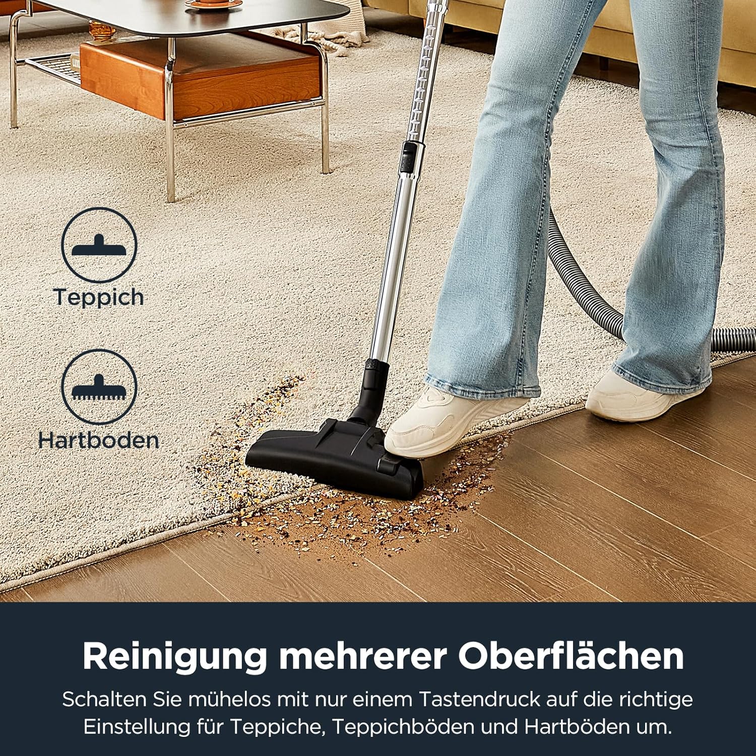 Eureka WhirlWind Staubsauger Beutellos, Leistungsstark, Kompakt und Leicht, für Hartbden und Teppich, HEPA-Filter, 8m Aktionsradius, 700W, 1,5L, Blau
