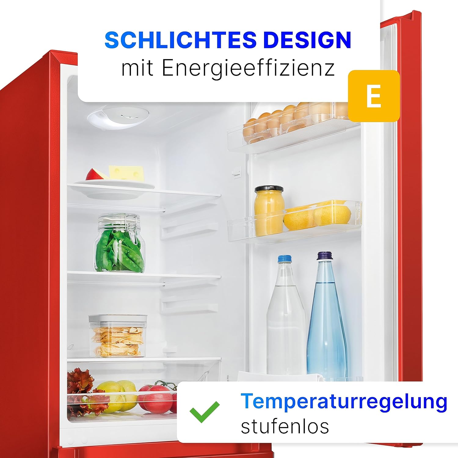 Bomann Frigo-Congelatore KG 320.2, 143 cm di Altezza, Frigo-Congelatore con Capacità 175 Litri, 3 Ripiani e 3 Cassetti, Cerniera della Porta Reversibile, Frigo-Congelatore Silenzioso 39 dB, Nero