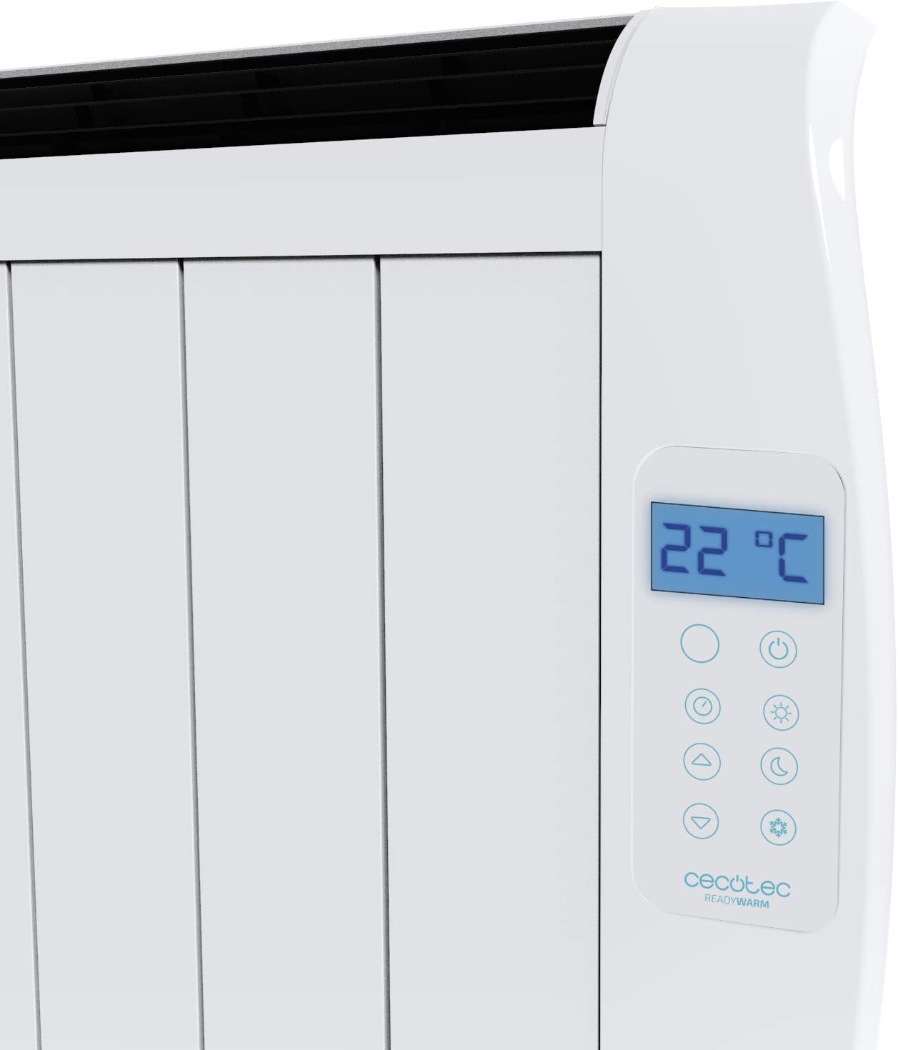 Cecotec Flachheizkrper mit Fernbedienung ReadyWarm 2500 Thermal. 1800 W, 12 Elemente aus Aluminium, LCD-Bildschirm, 3 Heizungsmodi, Timer, Slim Design, berhitzungsschutz Overprotect System