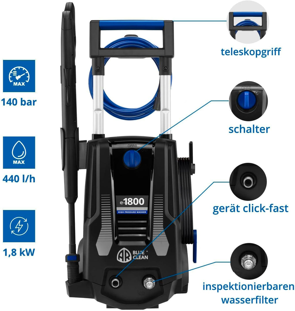 Idropulitrice AR Blue Clean e-4 TWINFLOW con sistema Dualtech (2500 W, 150 bar, 810 l/h)
