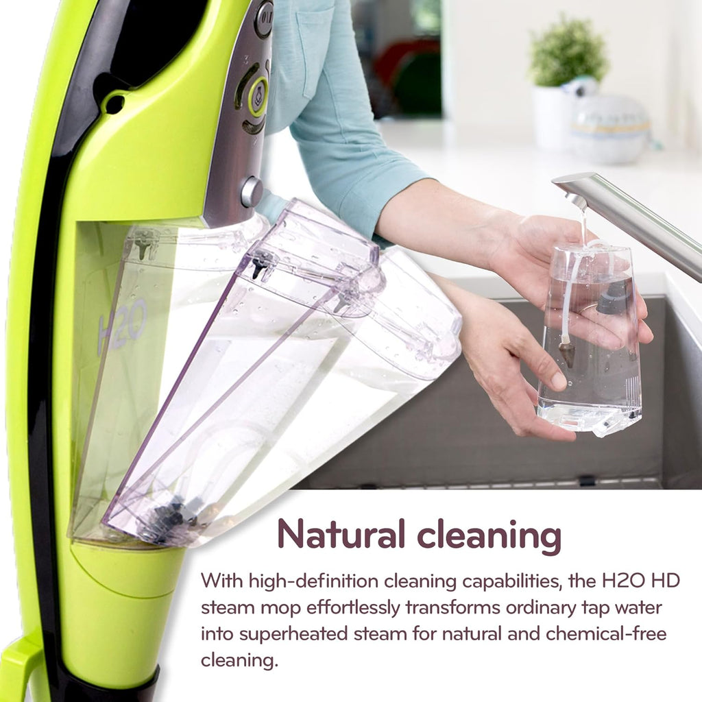 H2O HD Scopa a vapore e pulitore a vapore - Uccide il 99,9% dei batteri senza detergenti chimici (H20 HD Steam Mop & Steam Cleaner)
