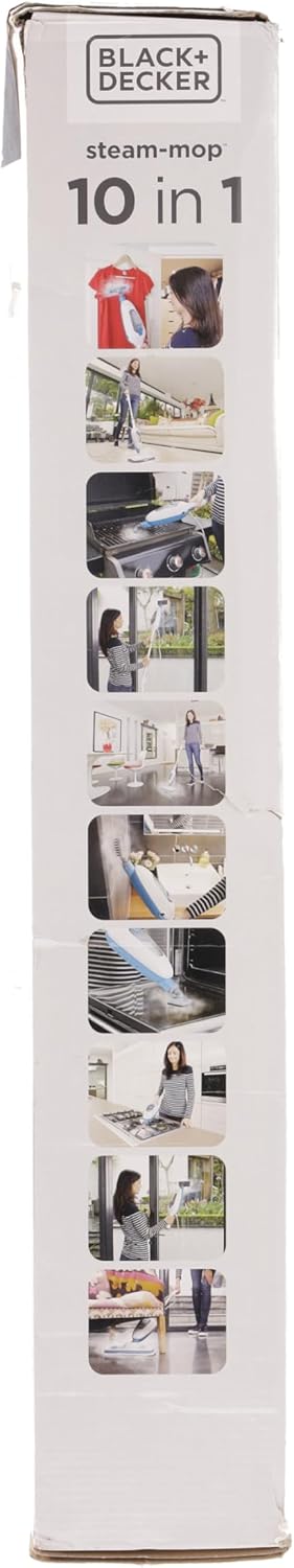 Black+Decker FSMH13E10-QS Scopa a Vapore 10-in-1 Steam Mop Deluxe (1300W, Pulitore a Vapore per Igiene e Pulizia, Ampio Set di Accessori + Generatore di Vapore Portatile Rimovibile, Facile da Usare)