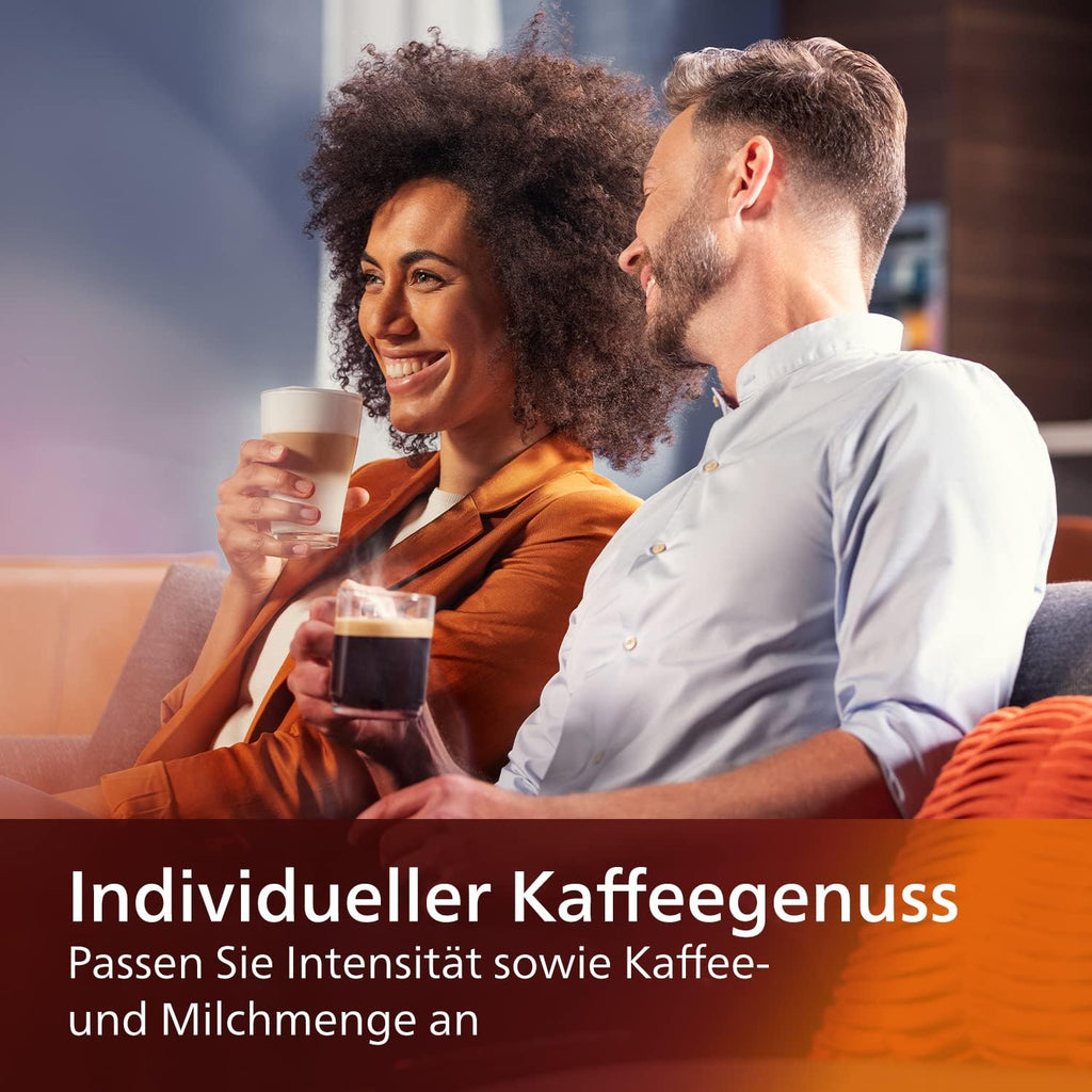 Philips Serie 5400 Macchina da Caffè Automatica – Sistema LatteGo, 12 Bevande a Base di Caffè, Display Intuitivo, 4 Profili Utente, Cromo (EP5447/90)