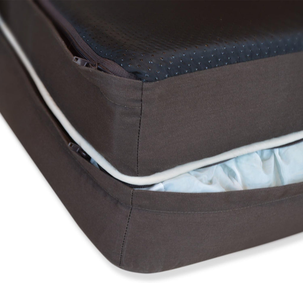 PetFusion Large per cani/gatti con memory foam solido di 10 cm, fodera impermeabile e cerniere YKK di alta qualità, miscela di cotone traspirante, rimovibile e facile da pulire, S