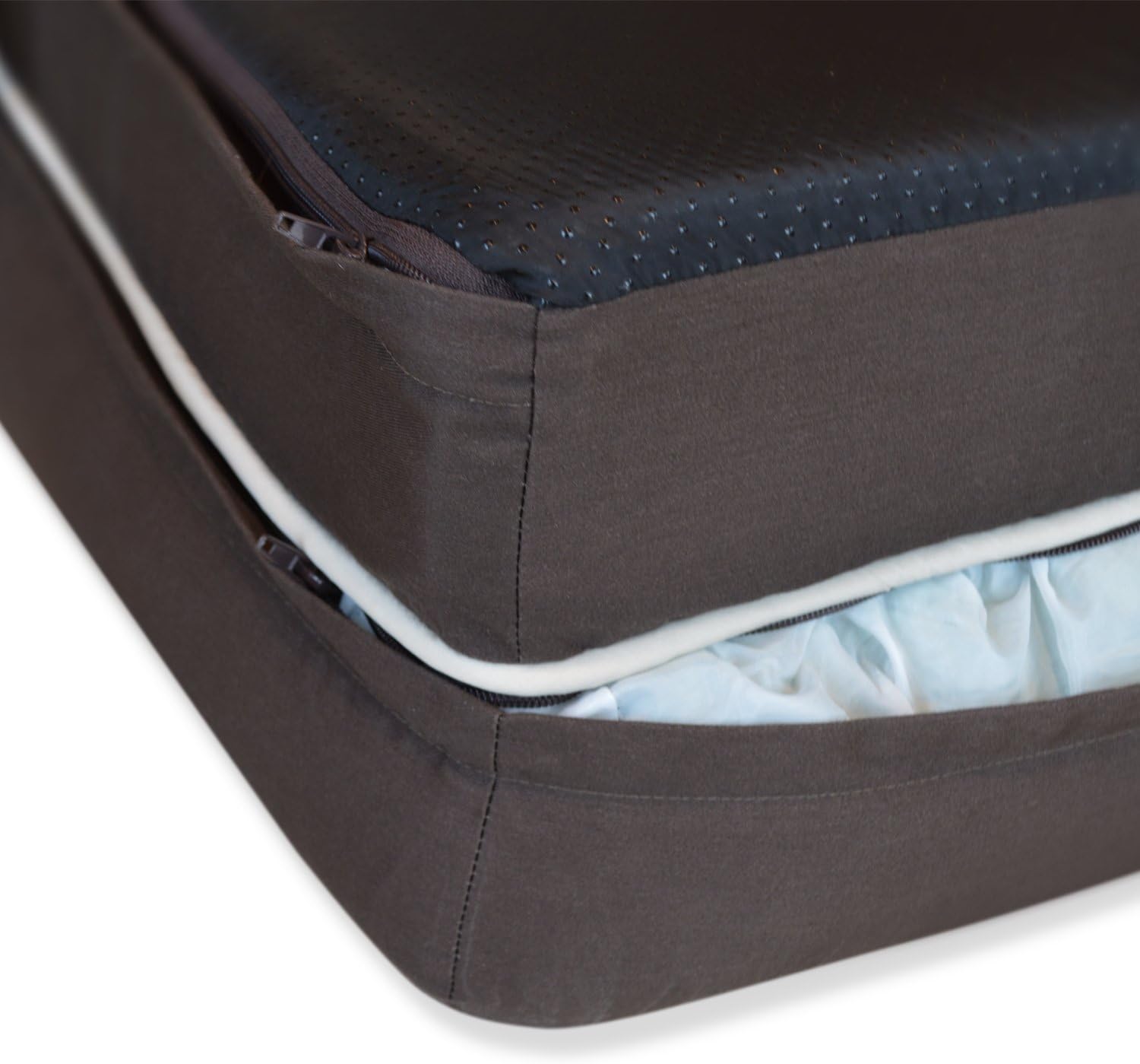 PetFusion Large per cani/gatti con memory foam solido di 10 cm, fodera impermeabile e cerniere YKK di alta qualità, miscela di cotone traspirante, rimovibile e facile da pulire, S