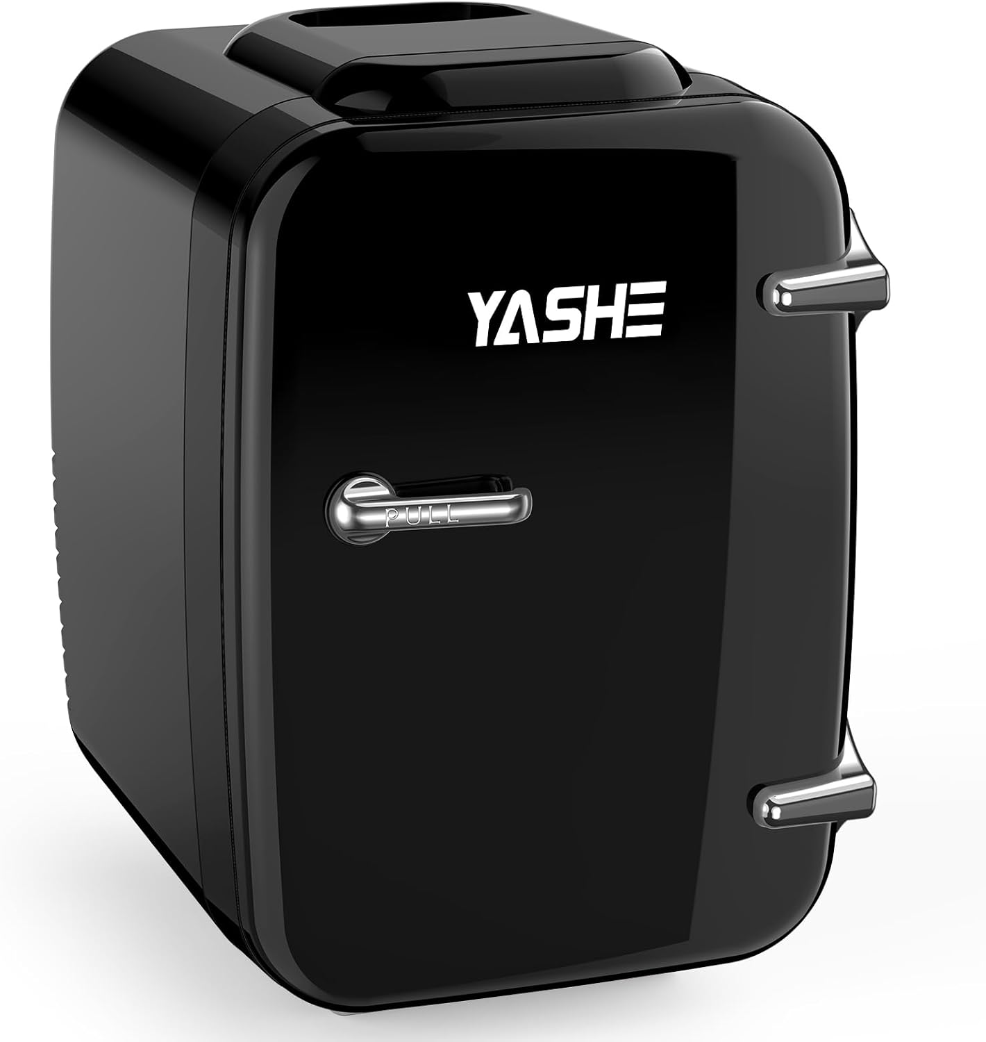YASHE Mini Fridge, 4 Litre Mini Refrigerators for Cosmetics, Drinks, 220 V AC/12 V DC Thermoelectric Cooling and Heating, Small Fridge for Bedroom, Office, Dorm, Car (Pink)