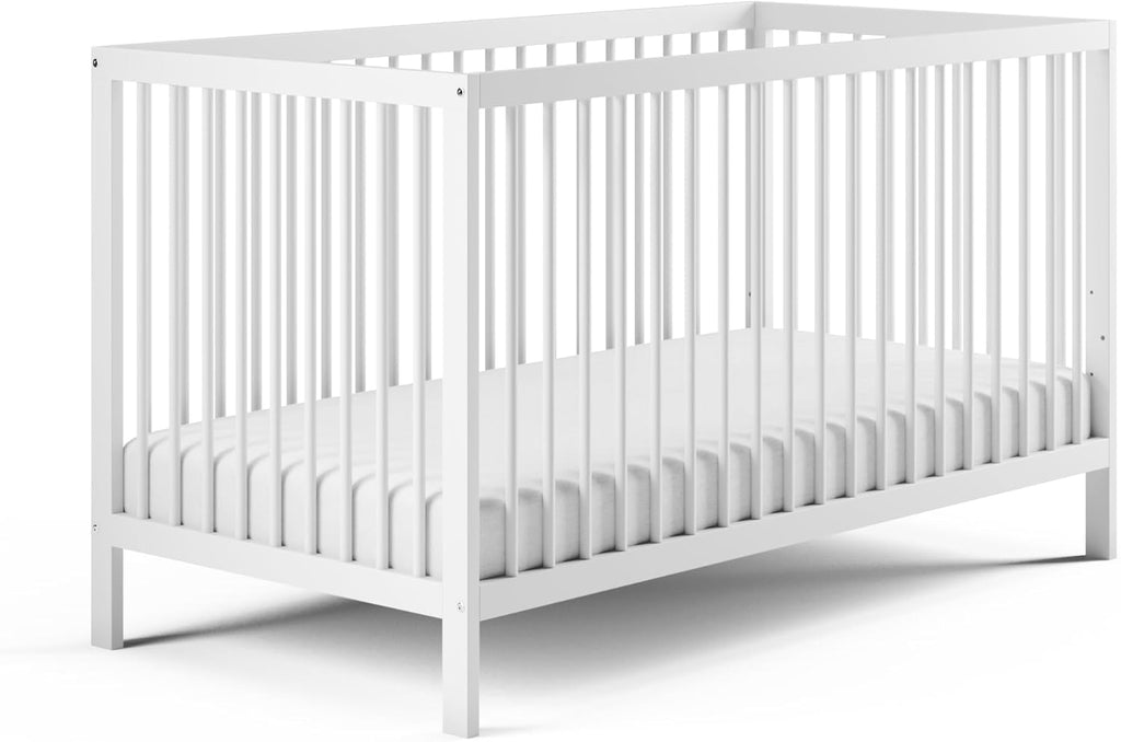 Kids Collective Lettino per neonati 60x120 regolabile in altezza e sponde rimovibili, opzionale con cassetto e materasso | Legno di faggio bianco molto stabile Prodotto in Europa