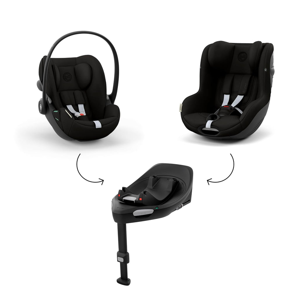 CYBEX Gold Seggiolino auto Cloud G i-Size Comfort, con riduttore per neonato, dalla nascita a circa 24 mesi, per bambini da 40 cm a 87 cm, max. 13 kg, Moon Black