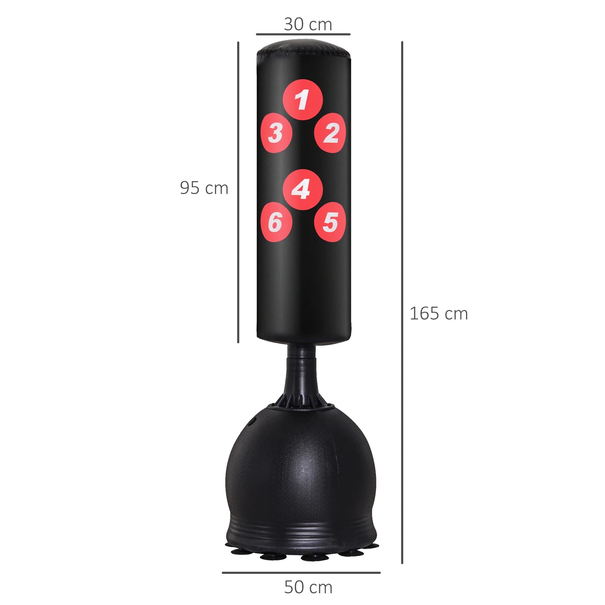 HOMCOM Sacco da boxe autoportante con ventose e sistema reflex