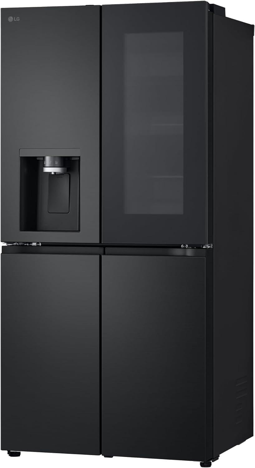 LG GMG861EPAE InstaView SLIM Multi-Door, Classe E, 508 L, Frigorifero Combinato, Erogatore di Ghiaccio, Ghiaccio Tritato e Acqua con UVnano, Total NoFrost, Compressore Smart Inverter, Wi-Fi, Colore Matte Black