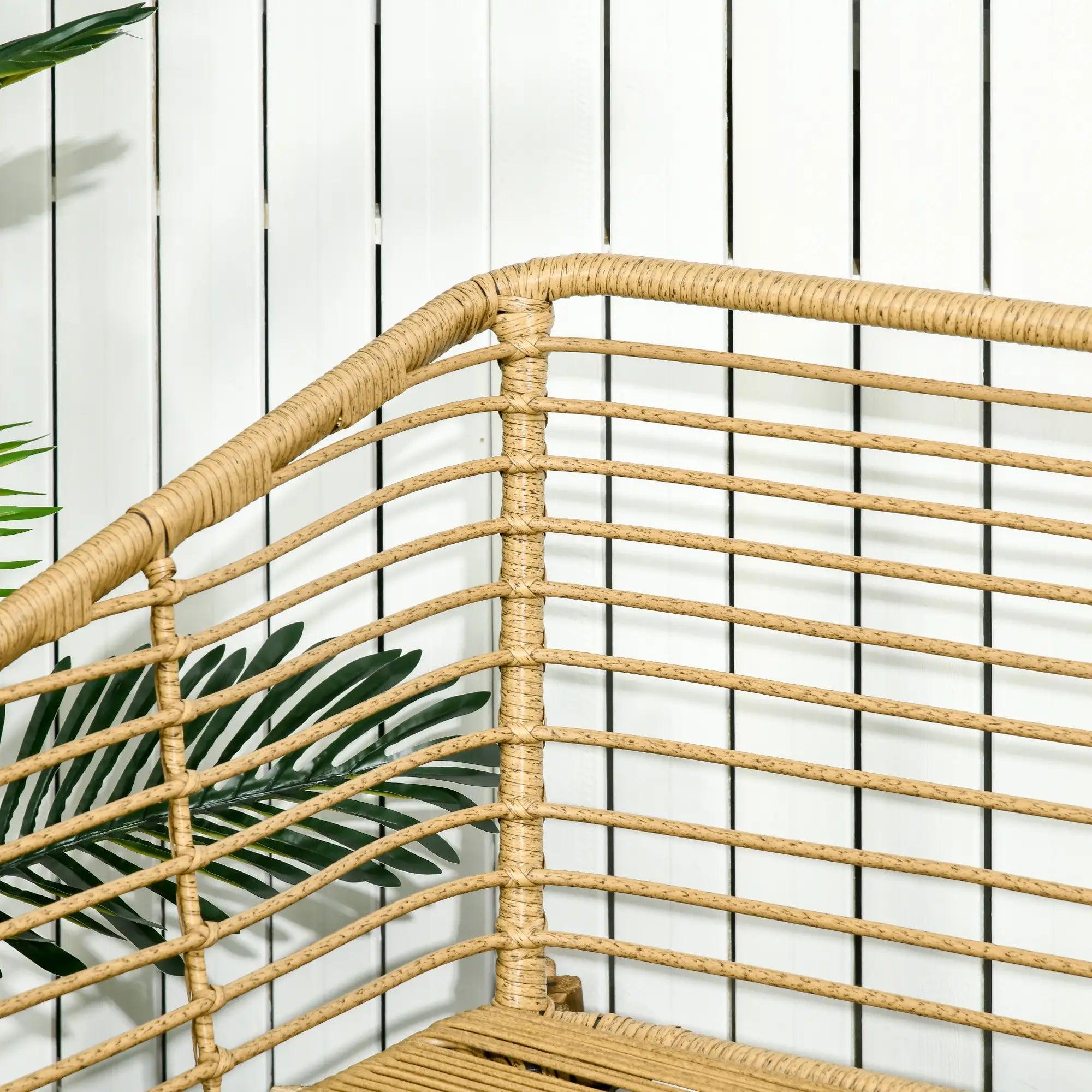 Outsunny Set Divano da Giardino in Polyrattan 4 pz Stile Boho Tavolino in Vetro