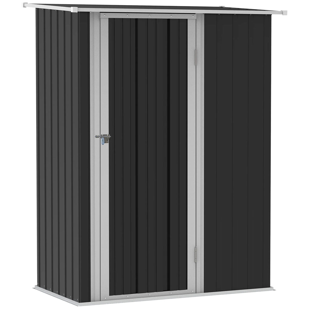 Outsunny Casetta per Attrezzi 142×84×189 cm Acciaio Grigio Scuro