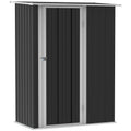 Outsunny Casetta per Attrezzi 142×84×189 cm Acciaio Grigio Scuro