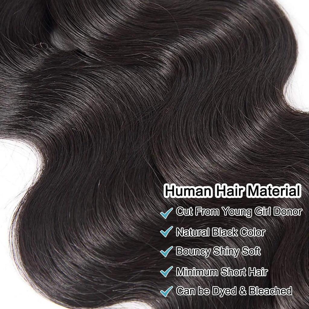 LavishBeauty Fasci di capelli brasiliani Body Wave con lace frontal HD trasparente