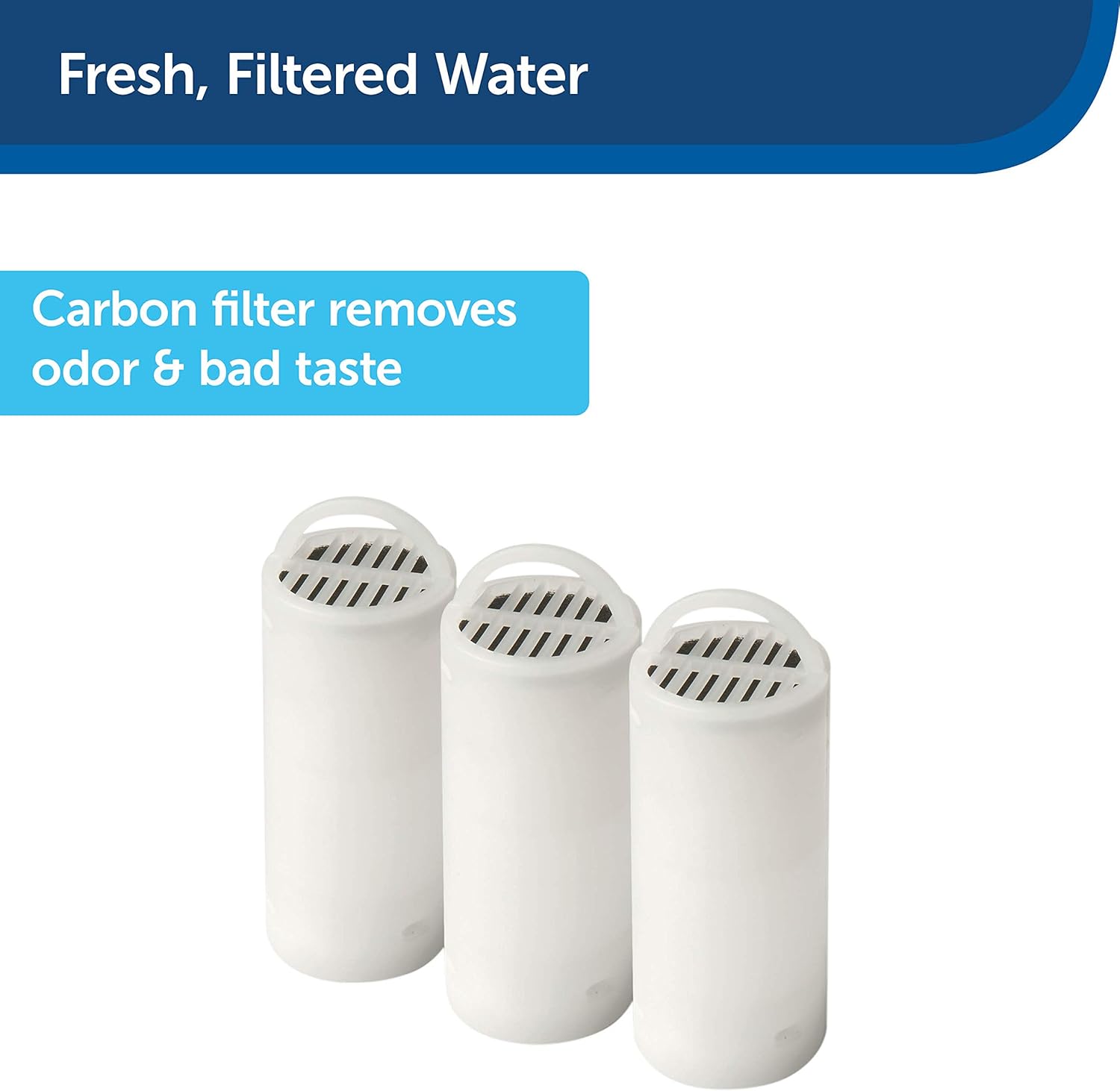 PetSafe Drinkwell 360 Fontana per Cani e Gatti, Fontana per Gatti da 3,8 Litri, Fontana in Acciaio Inossidabile e Filtro a Carbone Attivo per Fontana Drinkwell 360, Filtro di Ricambio per PetSafe, Confezione da 3