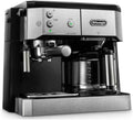 De'Longhi Macchina da Caffè Combinata BCO 421.S – Macchina da caffè con portafiltro per espresso e funzione caffè filtro, inclusa lancia vapore, caraffa in vetro e sistema di filtraggio dell'acqua, 1 l, Acciaio inox/Nero, singola