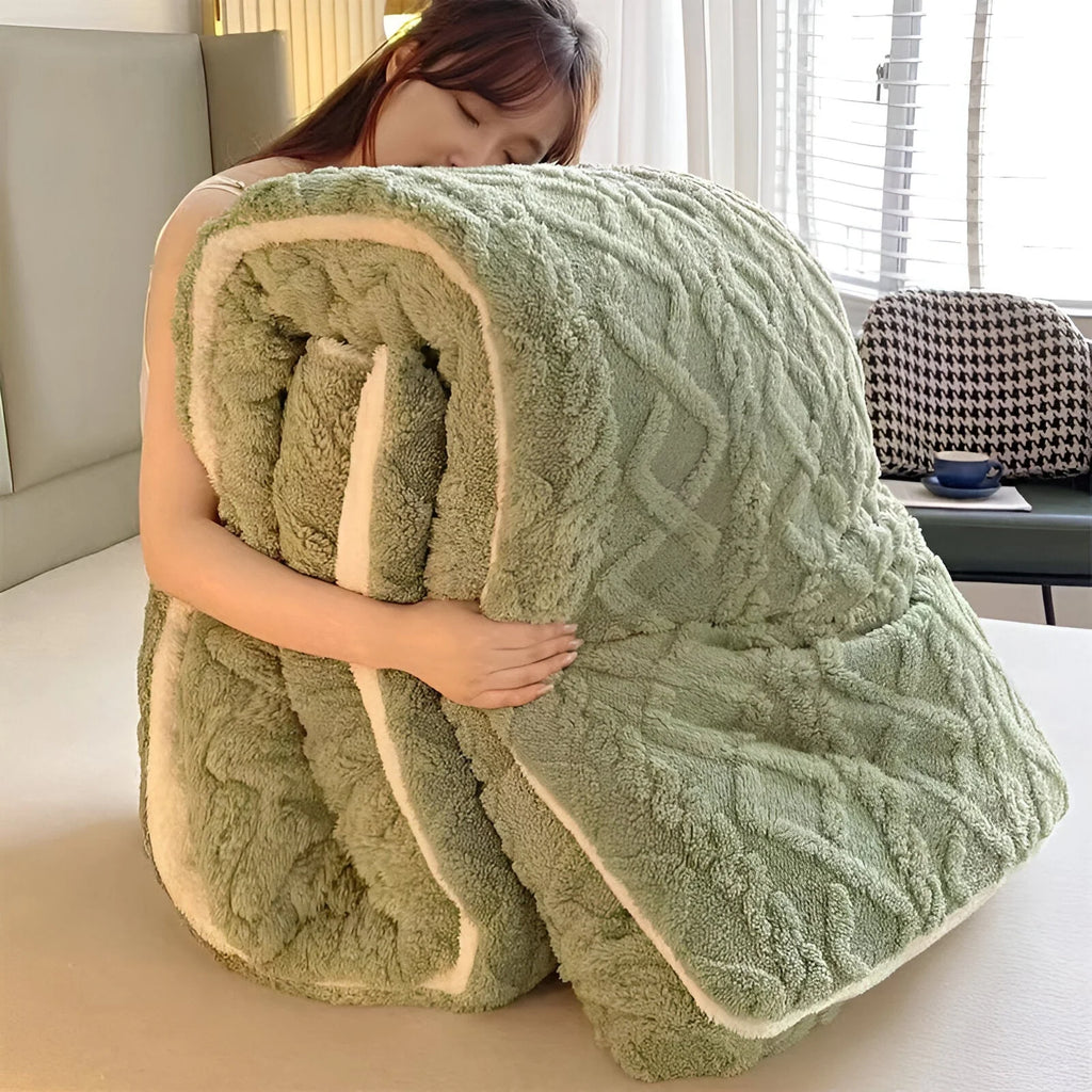 FluffFusion - Weiche und dicke Plüschdecke mit doppelseitigem Design