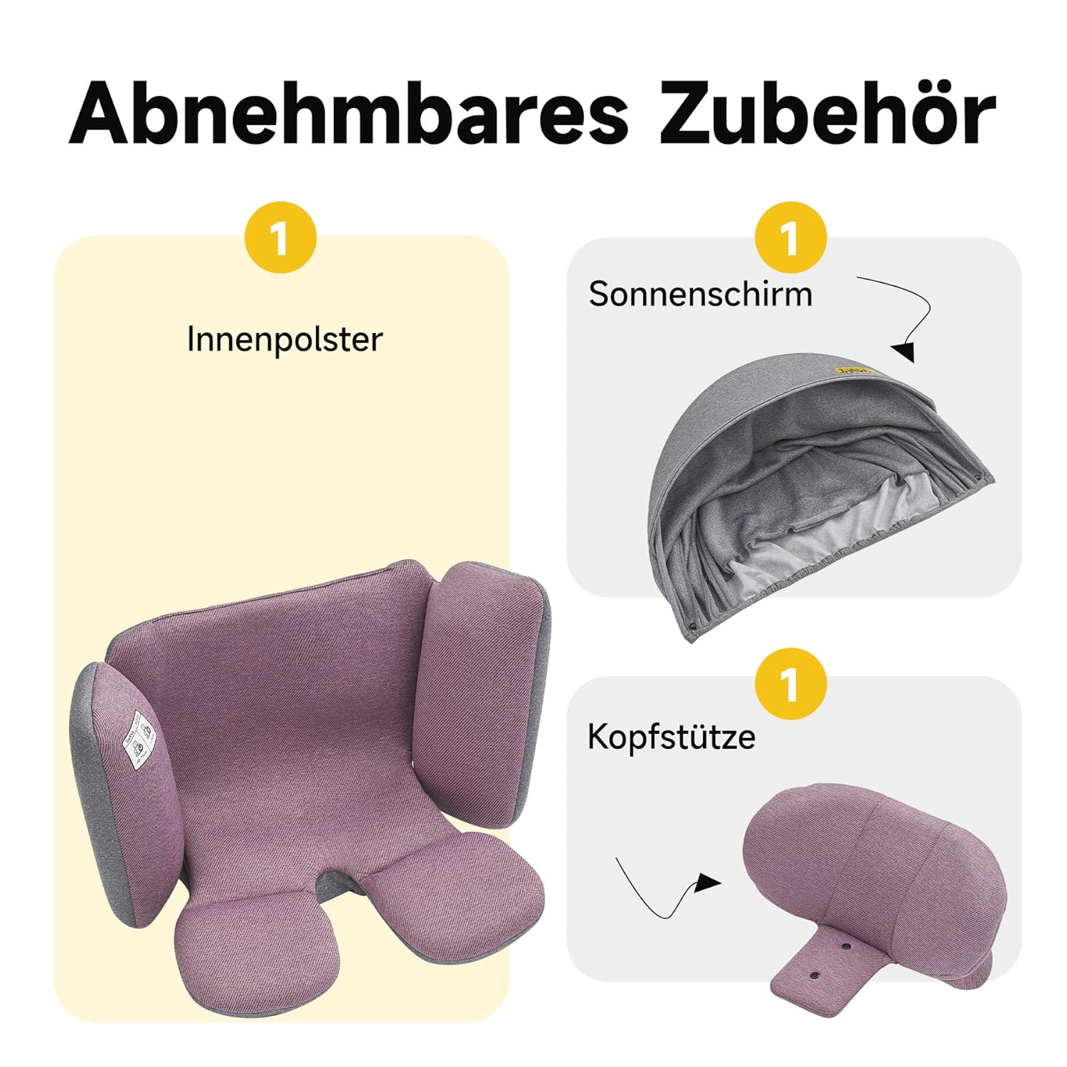 Jovikids 360° Drehbar Kindersitz mit ISOFIX, i-Size 40-150cm(ab Geburt -12 Jahre) Baby Autositz Reboarder mit Liegefunktion & Abnehmbar Vordach, ECE R129 (blau)
