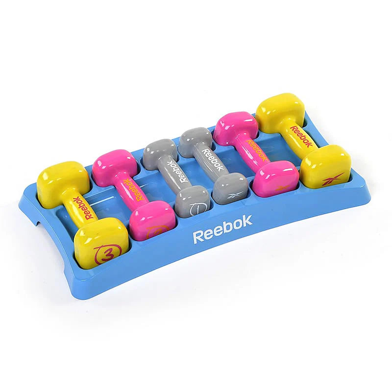 Reebok Set di manubri in vinile con supporto