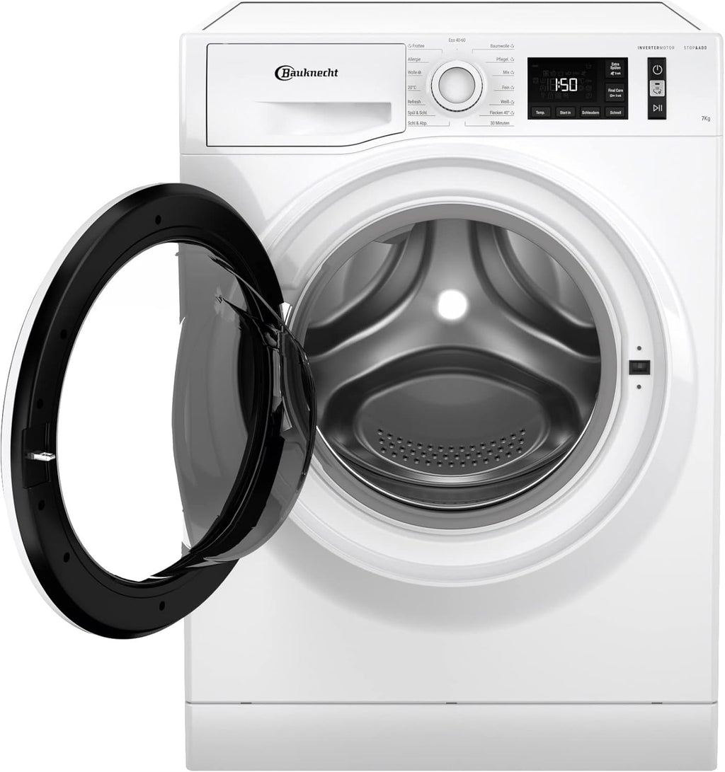 Bauknecht W Active 711 B Lavatrice a Carica Frontale/ 7kg/ 1400 giri/min/Potente Rimozione delle Macchie/Programmi a Vapore/Steam Hygiene con Antivirus/Steam Refresh/Funzione Stop&Add/Motore Dynamic Inverter