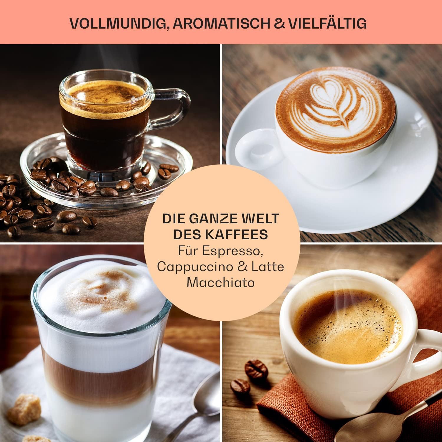 Klarstein Macchina da Caffè Espresso con Lancia Vapore, Macchinetta Caffè con Portafiltro, 1,8 L, 20 Bar, Acciaio Inox, Piccola, Serbatoio Latte 0,5 L, 1350 W, per Caffè in Polvere