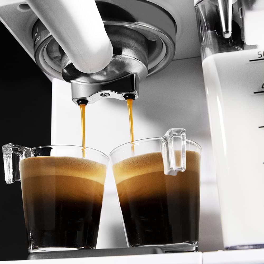 Cecotec Halbautomatische Espressomaschine Power Instant-ccino 20 Touch Serie Nera. 1350 W, 20 Bar Druck, 500 ml Milchtank, Touch-Steuerung, 1,4 Liter Wassertank, Edelstahl-Finish