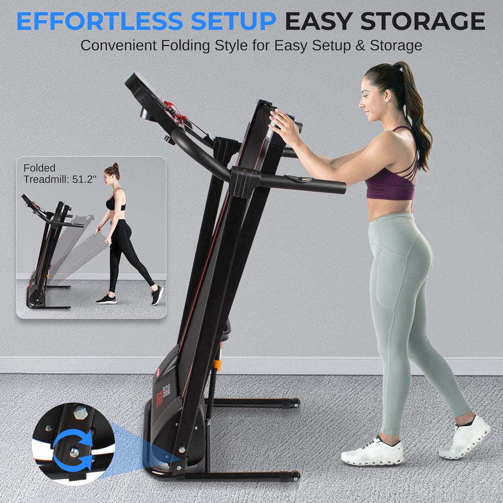 Tapis roulant SereneLife per la casa - Tapis roulant pieghevole, Tapis roulant, con display a LED, tapis roulant per la casa, sincronizzazione app Bluetooth, fitness digitale, tapis roulant con inclinazione, fino a 10 km/h