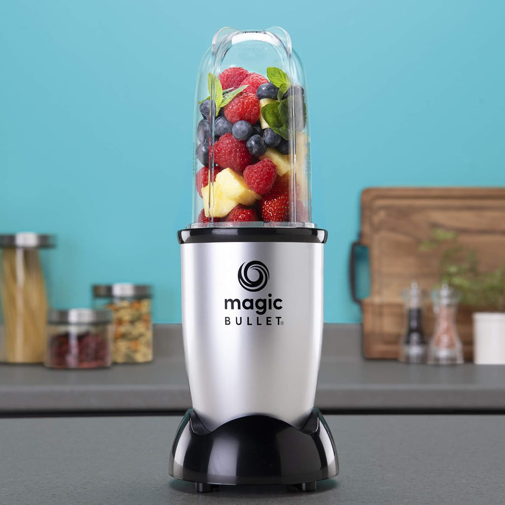 Magic Bullet, frullatore elettrico, tritatutto, frullatore per smoothie, frullatore multifunzione, potenza 200 Watt, 2 tazze da viaggio da 560 ml e 355 ml, nero, MBR10B