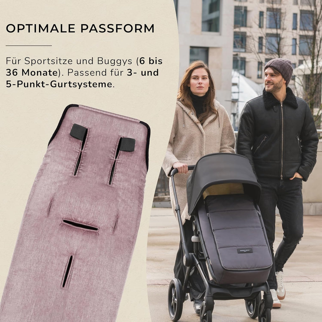 WERNER CHRIST BABY, Kinderwagen-Fußsack CORTINA – Thermo Winterfußsack (Kinder ab 6 - bis 36 Monate), mit herausnehmbarer Lammfelleinlage, medizinisches Fell, in Black (schwarz)