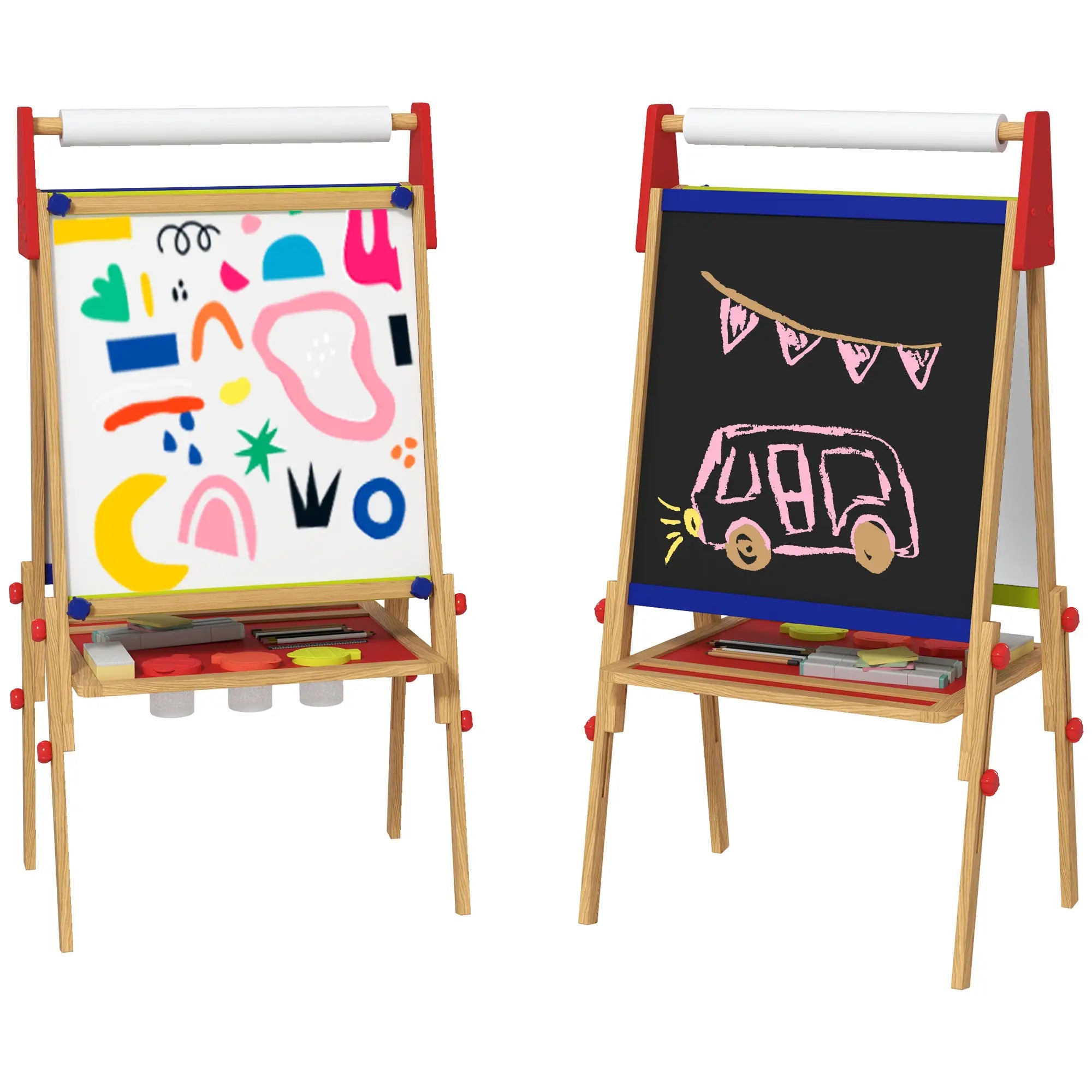 AIYAPLAY 3-in-1 Tavolo per bambini regolabile in altezza – Legno naturale