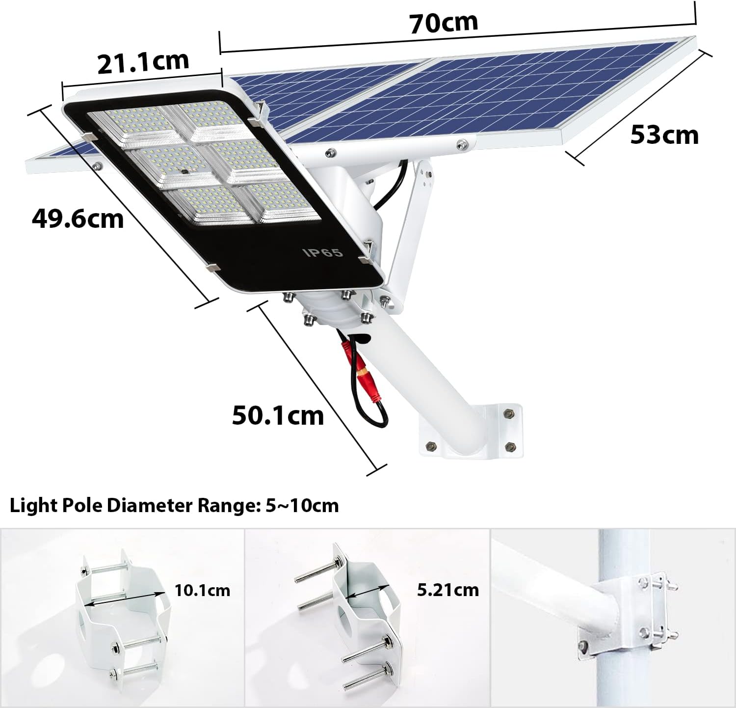 WERISE Lampione Solare Esterno da 800W, Illuminazione Solare a LED dal Tramonto all'Alba con Telecomando, Proiettore Solare Impermeabile IP65 da 6500K per Giardino, Strada