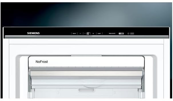 Siemens GS54NAWCV iQ500 Congelatore verticale, 176 x 70 cm, 327 L, NoFrost mai più sbrinamento, bigBox spazio per alimenti di grandi dimensioni, varioZone ripiani e cassetti flessibili in vetro, Bianco