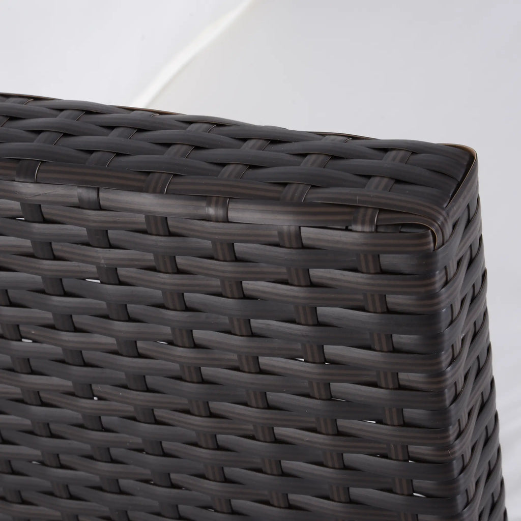Outsunny Set Divano da Giardino 3 Pezzi in Polyrattan con Poggiapiedi e Cuscini, per Esterno