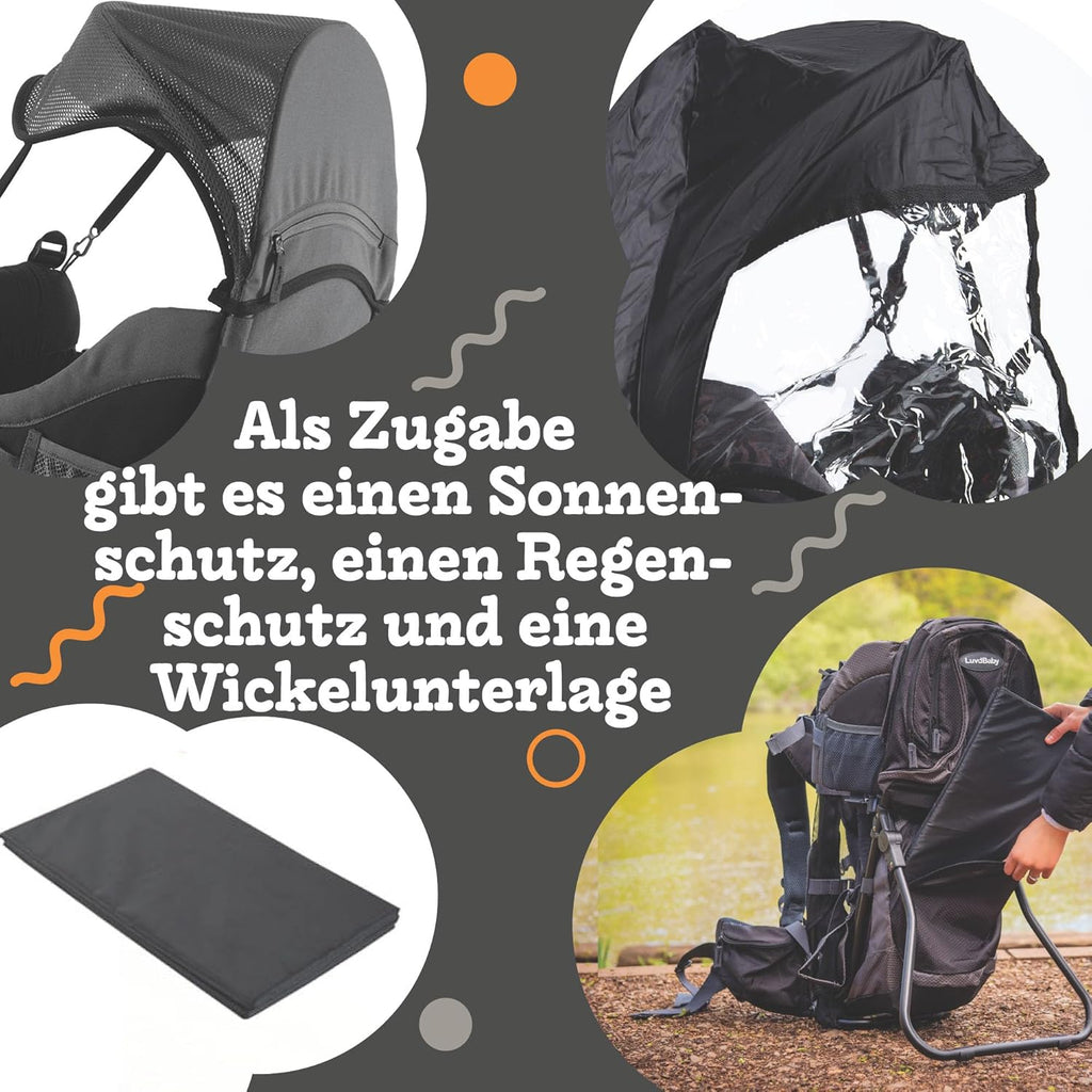 Luvdbaby Marsupio porta bebè fino a 18 kg - Marsupio ergonomico per bambini - Marsupio premium per bambini - Marsupio per bambini - Marsupio per neonati con schienale - Zaino con seggiolino per bambini