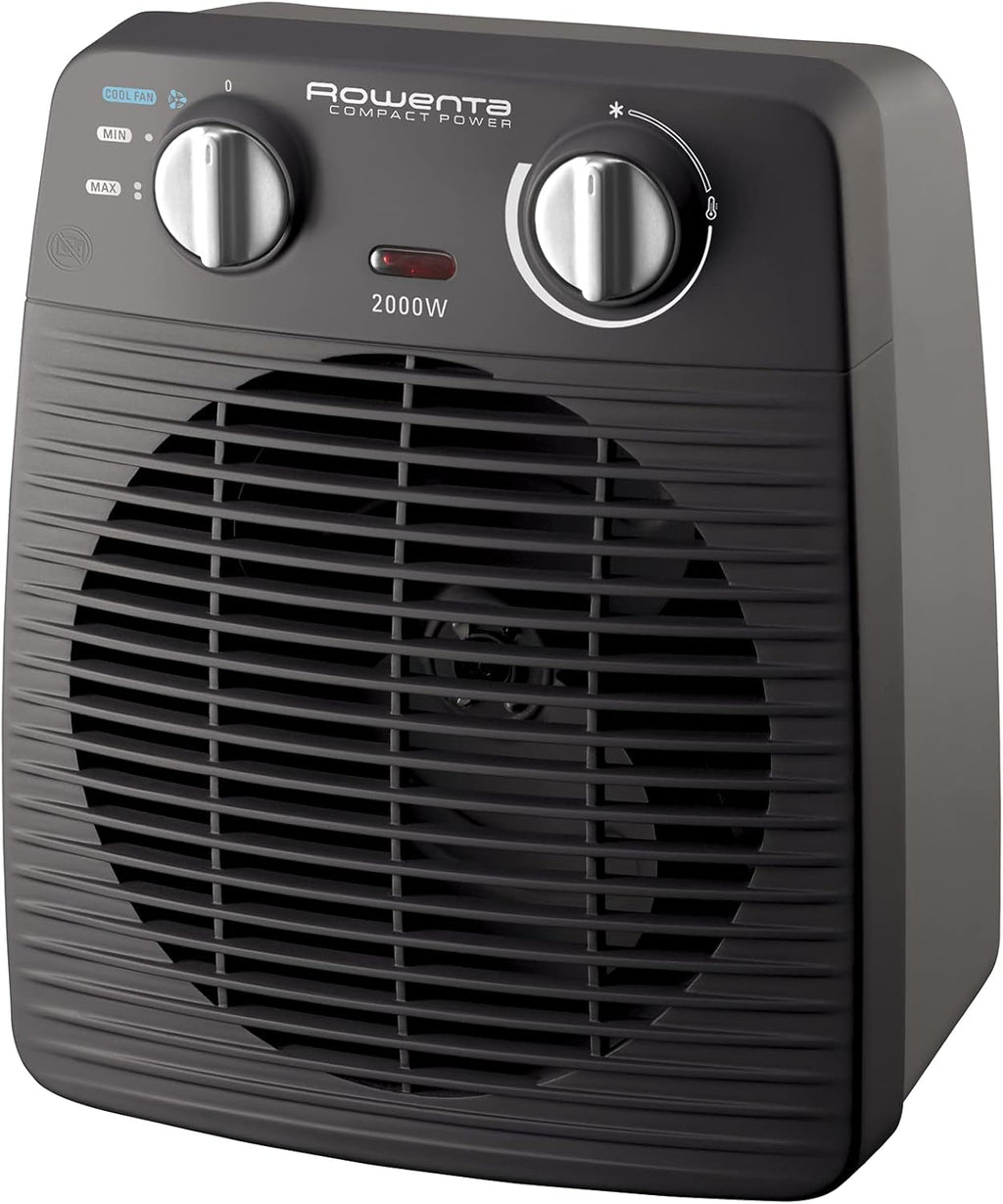 Rowenta Instant Comfort Aqua Termoventilatore, Due Livelli di Riscaldamento, Funzione Ventilatore, Consumo Energetico Regolabile, Silenzioso, Stufa Elettrica, Grigio Chiaro, SO6510F2, 1200 - 2400w